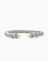 Helena Bracelet in Sterling Silver with 18K Yellow Gold, Pearls and Diamonds, 6mm